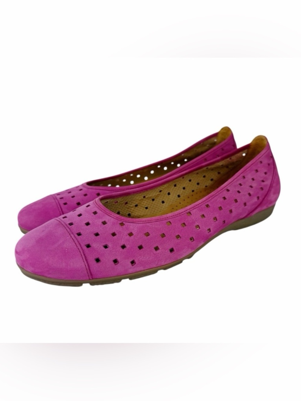 Gabor Hovercraft Nubuck Leather Hot Pink Shoes Ballet Flats Size 10 US /  7.5 UK
